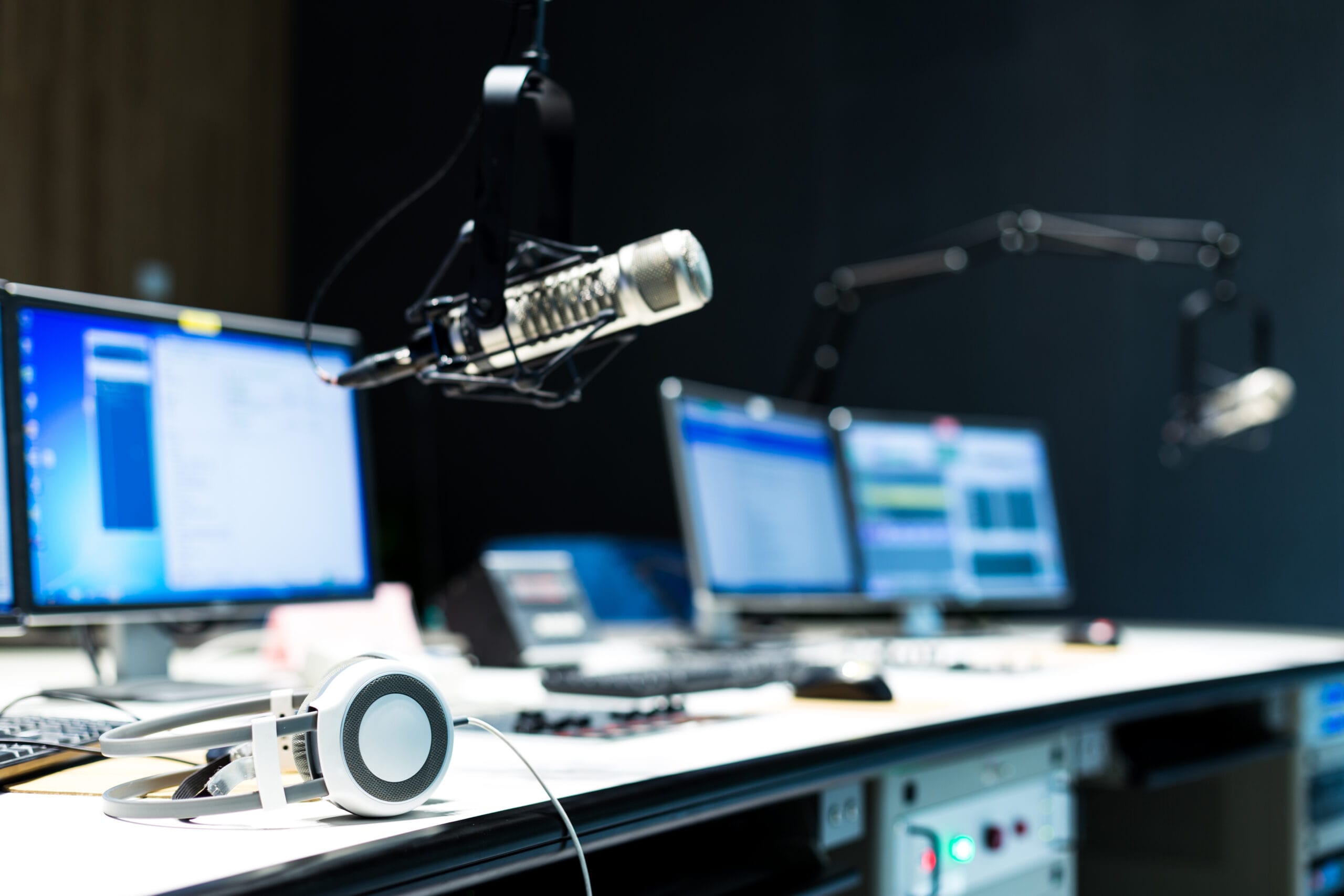 Broadcast studio at a London media organisation