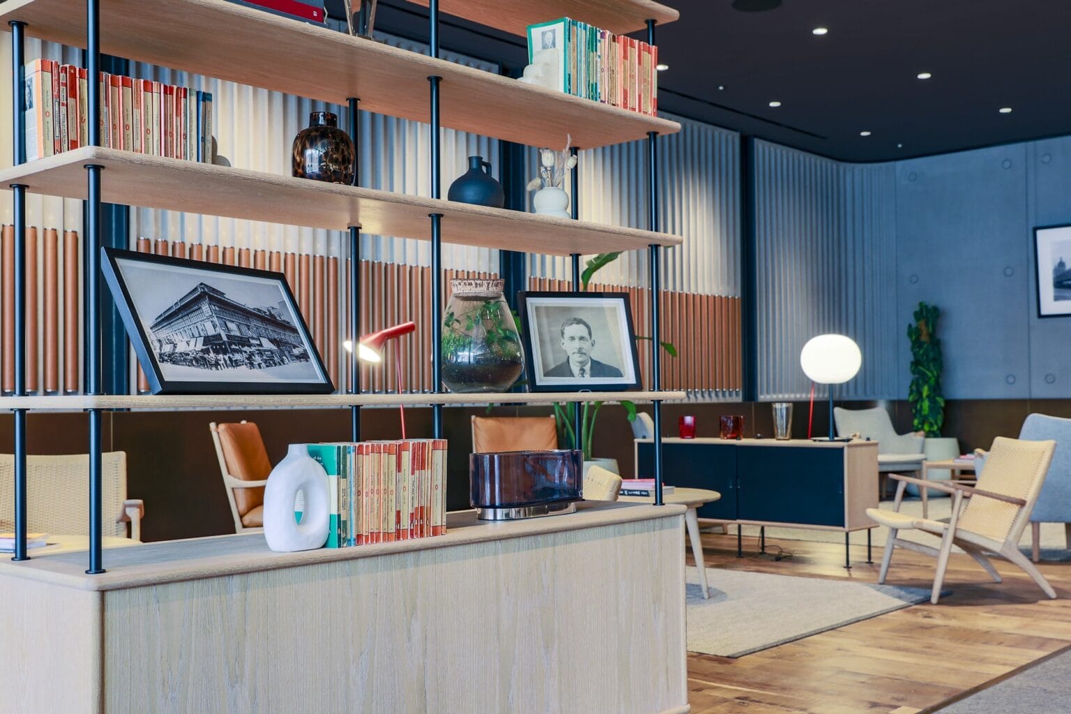 Library and meeting area in a London professional office