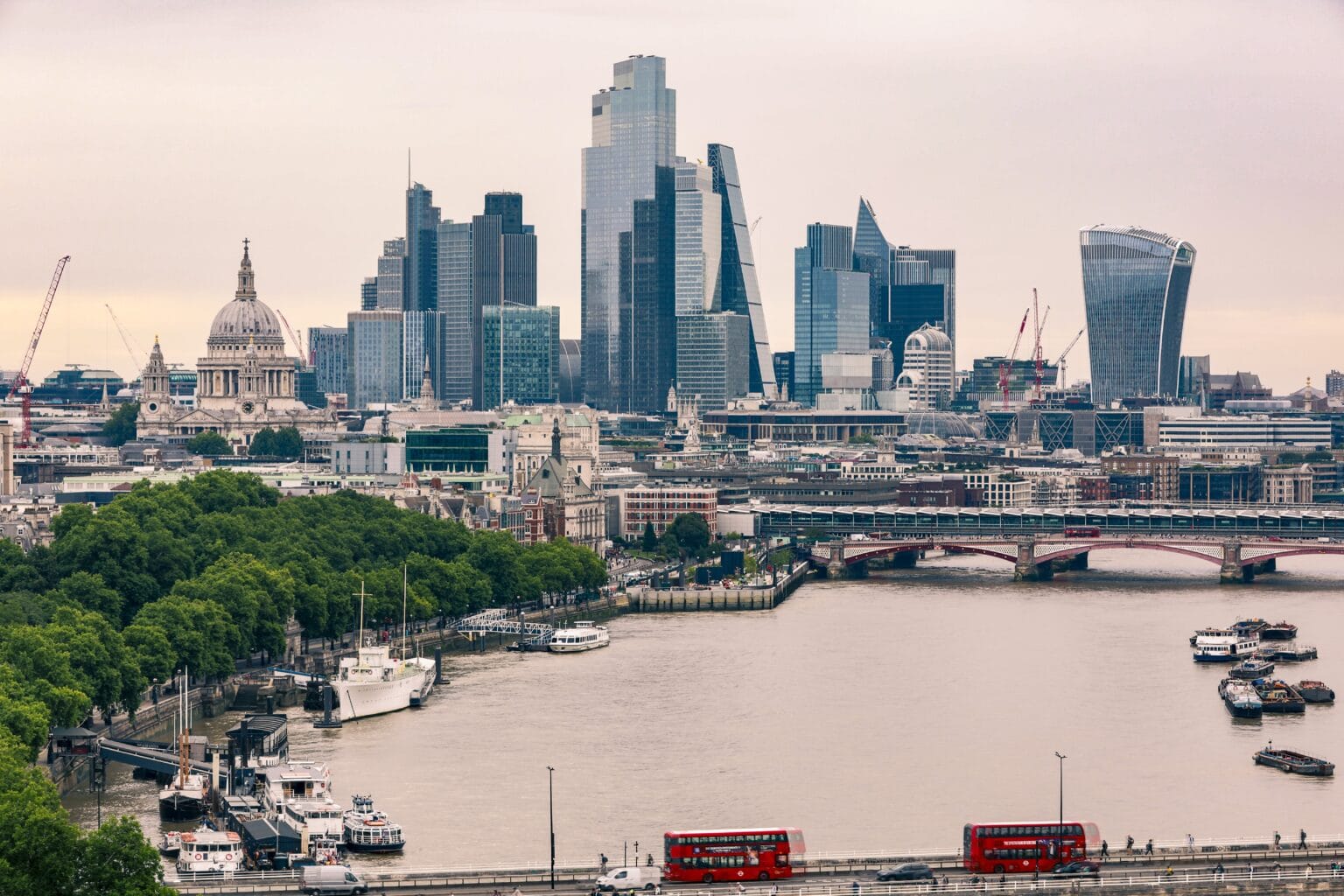 City of London skyline across the Thames
