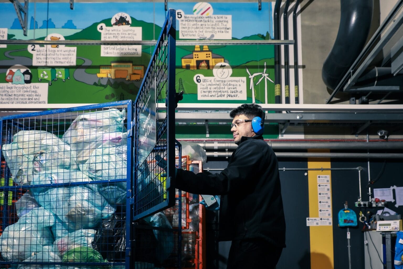 JPC by Samsic team member working in a recycling and waste area